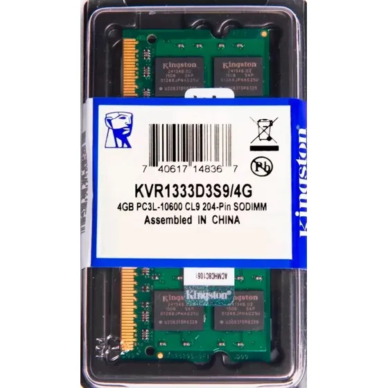 Memória RAM ValueRAM Verde 4GB 1 Kingston KVR1333D3S9/4G 1.5V