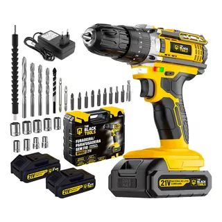 Furadeira Parafusadeira De Impacto 21v Com 2 Baterias Velocidade AjustĂĄvel 3/8 10mm Maleta E Acessorios Profissional The Black Tools Furadeira Parafusadeira De Impacto 21v Com 2 Baterias Velocidade AjustĂĄvel 3/8 10mm Maleta E Acessorios Profissional The Black Tools
