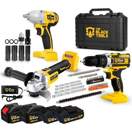 Parafusadeira Furadeira Profissional 21v + Kit De Ferramenta Amarelo 127/220v 60