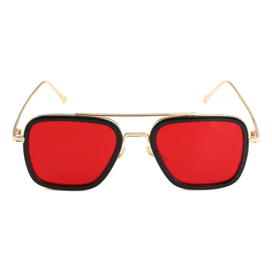 Lentes De Sol Dorado / Negro / Rojo Tony Stark Sunglasses...