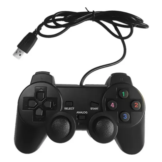 Controle Usb Dual Shock Analogico Pc Computador Plug Play