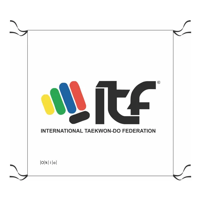 Bandera Itf Taekwondo Logo 100 X 100 Cm