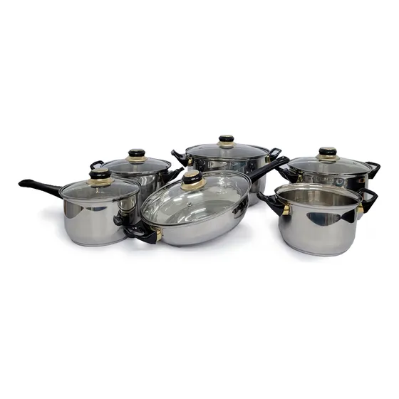 Olla 12pz Happy Baron Tapa De Vidrio