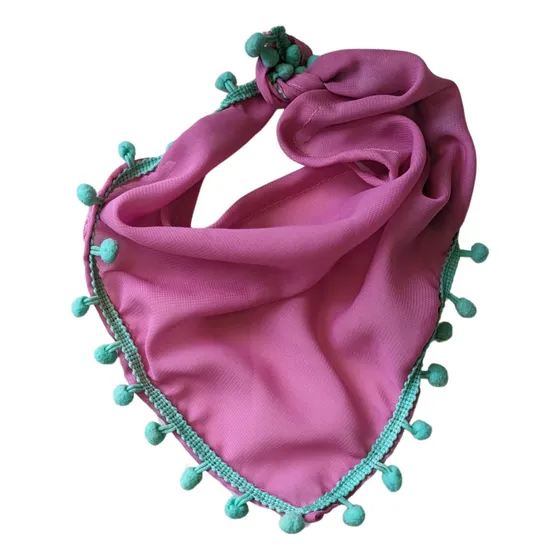 Pañoleta Pashmina Bandana Con Borlas Encaje Coquette