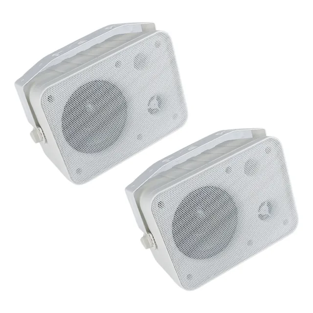 Par Bocinas Sonido Ambiental Interior Exterior Transformador Color Blanco