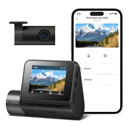 Camera Veicular 70mai 2'' 1080p Hdr A200-1 Uber Nightvis 24h A200-1 (1080p Frontal + 1080p Traseira)