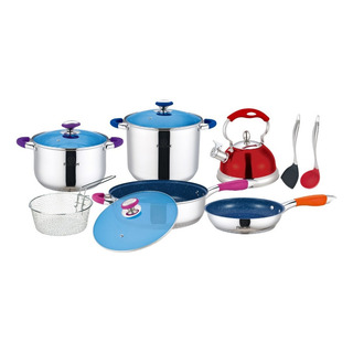 Bateria De Cocina Florida Acero Inoxidable Induccion Fraciel Color Multicolor Bateria De Cocina Florida Acero Inoxidable Induccion Fraciel Color Multicolor