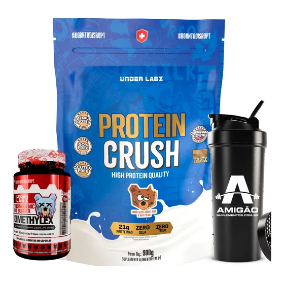 Kit Protein Crush 100% Whey Protein + Dimethylex Termogênico