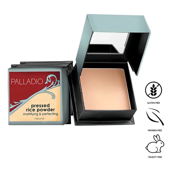 Polvo Compacto De Arroz Mattificante X7.25g Palladio Tono Natural