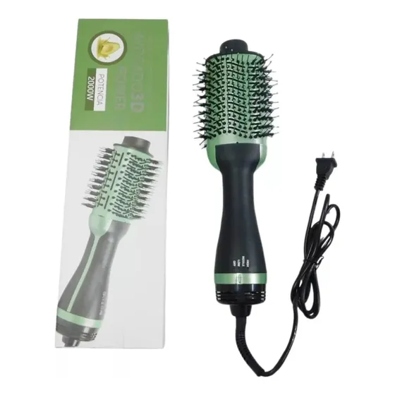 Cepillo Giratorio De Aire Caliente Para Cabello One - Step C Color verdes 110V