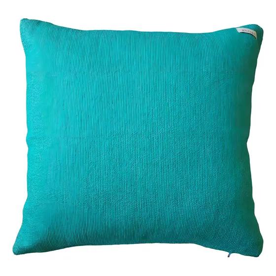 Funda Almohadón Decorativa Chenille Liso 40 X 40 Cm Huitrú Turquesa