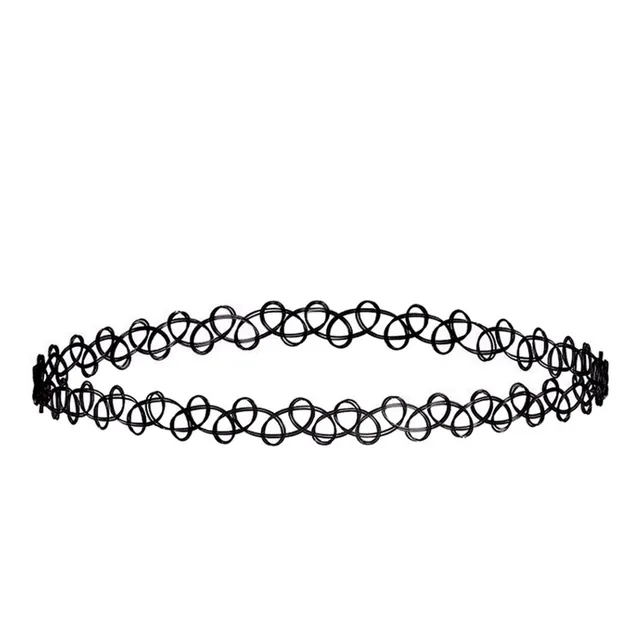 Choker Gargantilla Collar Tattoo Plástico Negro Pack X12 U.