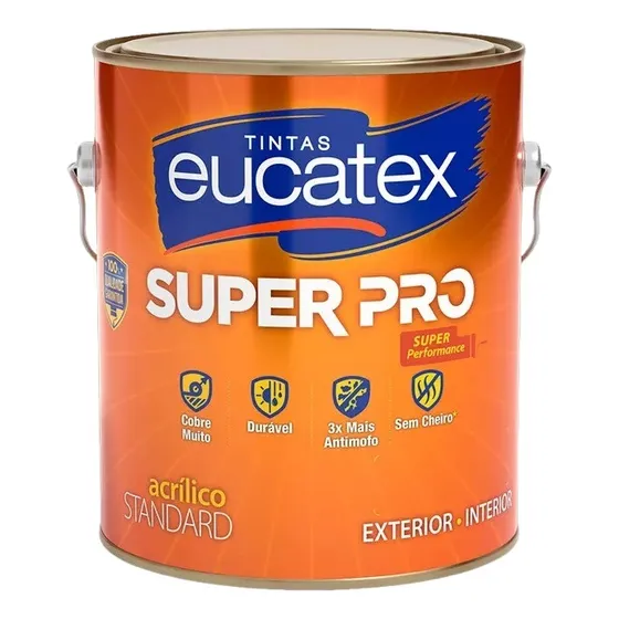 Eucatex Semi Brilho Super Pro Acrilico Lavável Cores 3,6lt