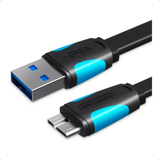 Cable Usb 3.0 A Micro B Disco Duro Externo 5gbs Vention 1 Metro Disco Duro Externo Hdd Ssd Portátil, Compatible Con Samsung Galaxy Note 3, S5, Wd Western Digital, Toshiba, Seagate, Otg, 5gbps