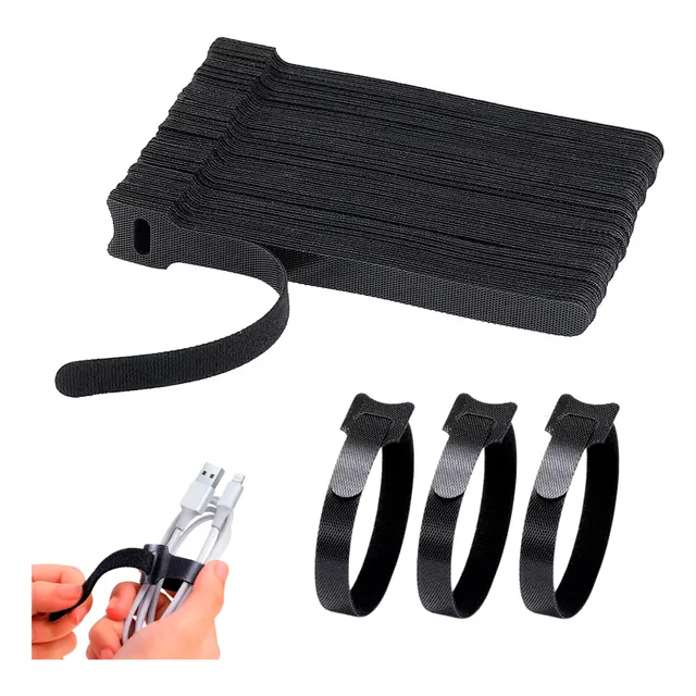 Cincho Brida Sujeta Cables Organizador Reutilizable 100pzs