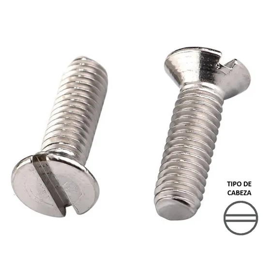 Tornillo Estufa Cabeza Plana Ranurado 1/4'' X 4'' (50 Pzs)