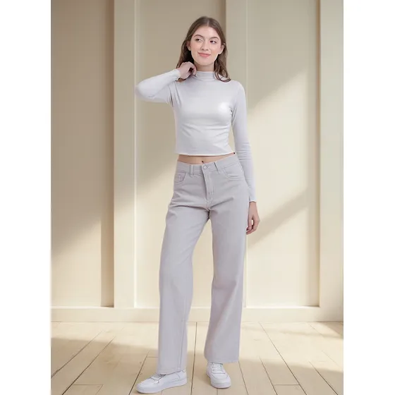 Pantalon Zaira Jeans Wide Leg Urbanos De Mujer