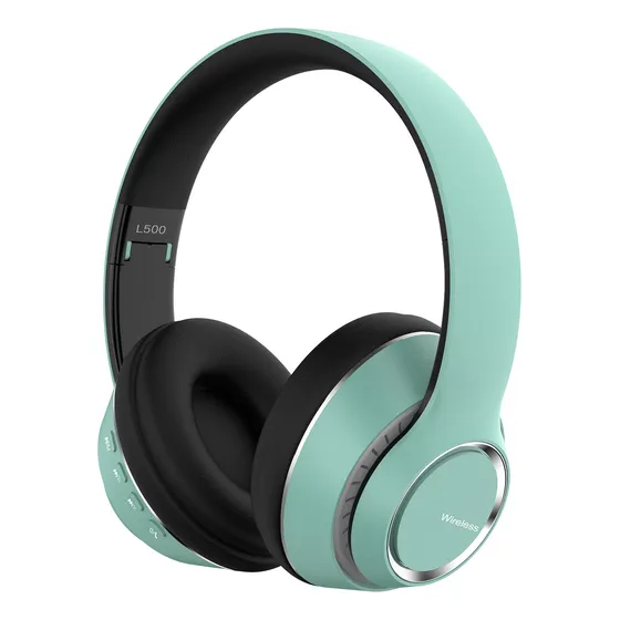 Audífonos Inalámbricos Diadema Bluetooth Plegables con Modos Transparentes FocoMyLord L500B,Auriculares 40H Playtime con Micrófono, Graves Profundos,Cable 3.5MM,Almohadillas Blandas,Verde