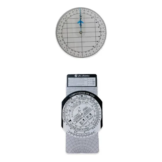 Circular Para Geometría Pilot Shop Sorocaba Transferidor Aeronautico E Comput De Voo E6b De Plástico E Pvc -branco