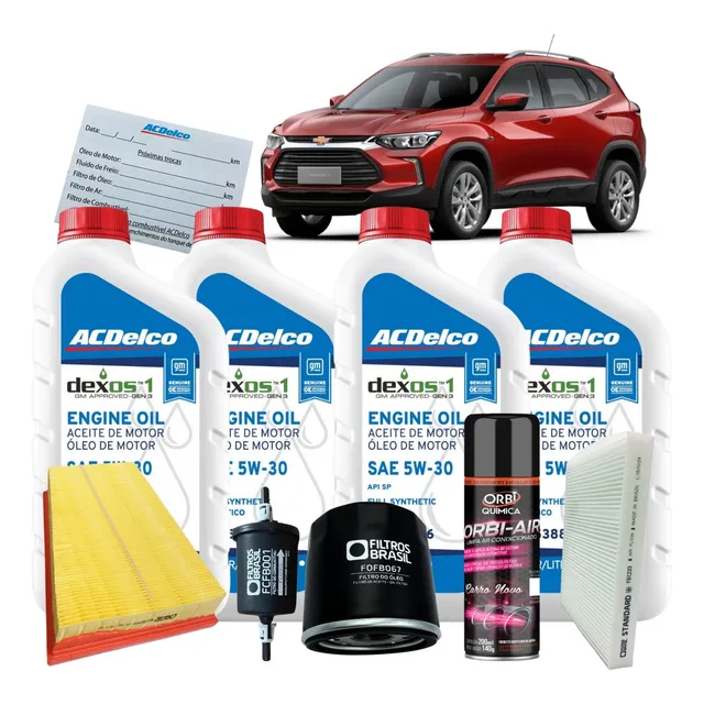 Kit Óleo 5w30 Dexos1 Gm Onix Tracker 3 Cil Turbo Com Filtros