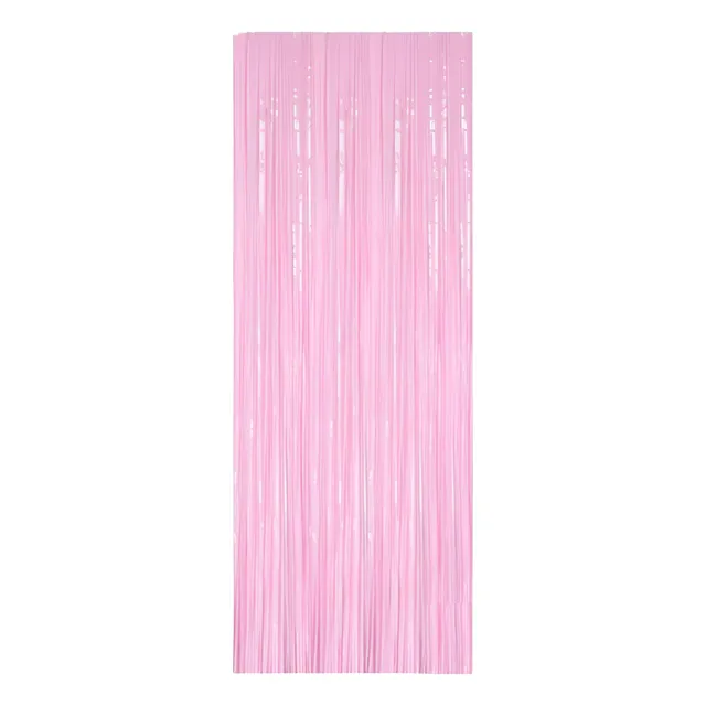 Cortina De Flecos Color Rosa Pastel Para Fiestas