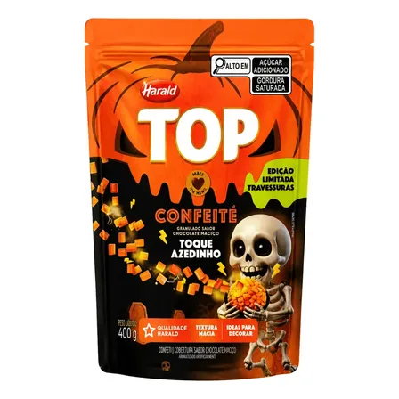 Granulado Cobertura Top Confeite Azedinho Laranja Halloween 400g