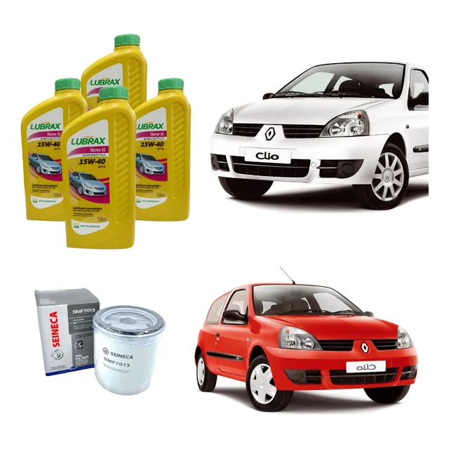 4l Óleo Lubrax 15w40 Semissintetico + Filtro Renault Clio