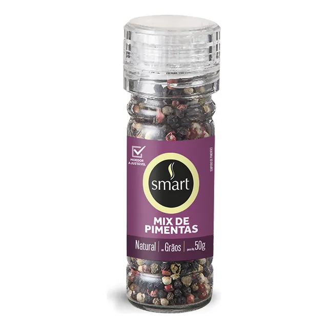 Smart Tempero Mix Pimenta Colorida Com Moedor 50g