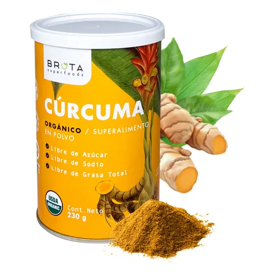 Cúrcuma Orgánica En Polvo Revival Brota 230g Sabor Curcuma Pura