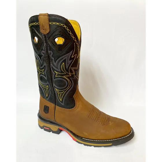 Bota Vaquera Piel Hombre Nokota Morgan 20 Crazy Miel Rubi 3d
