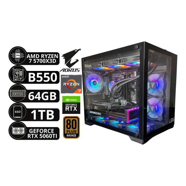 Pc Ryzen 7 5700x3d B550 Aorus 64gb Ddr4 Nvme 1tb Rtx 5060 Ti 32 Gb