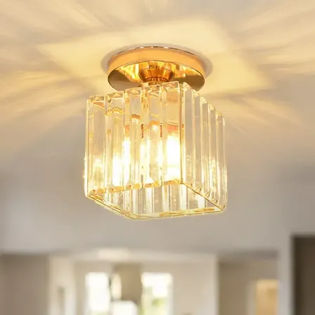 Luminária De Cristal Minimalista No Estilo Americano 110v - 220v Dourado - 1