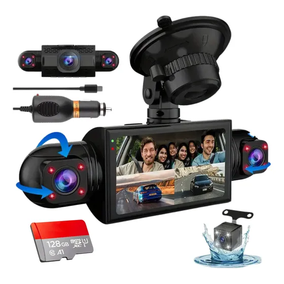Kit Câmera Veicular Frontal Interna Traseira Carro Uber Taxi
