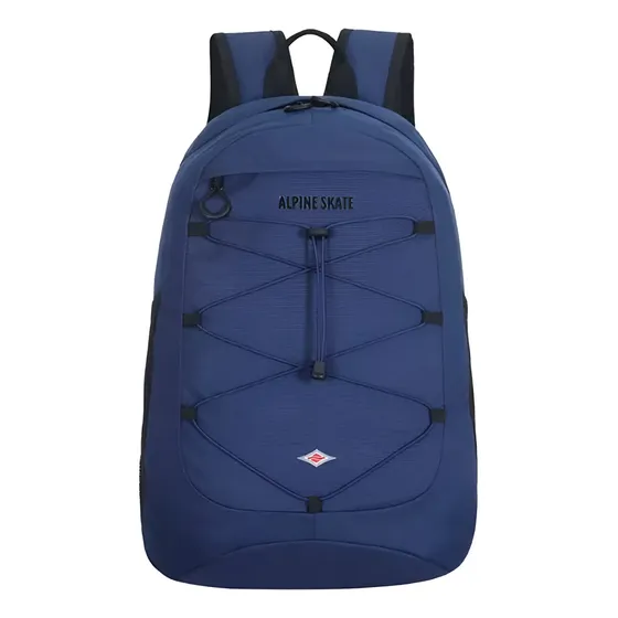 Mochila Alpine Skate Urbana Bolsillo Frontal Unisex Viaje Color Azul Marino Diseño De La Tela Liso