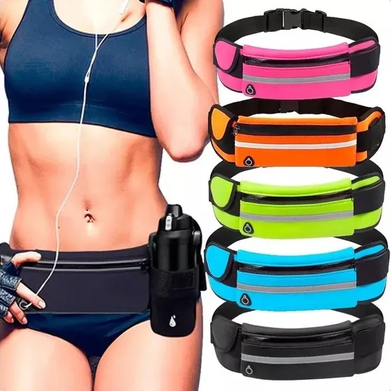 Pochete corrida impermeável preto para celular garrafa gel carboidrato objetos Luctec