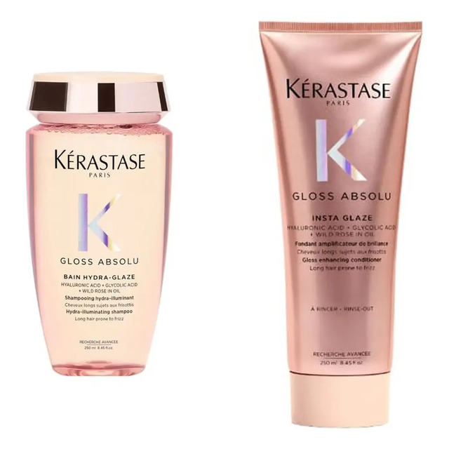 Gloss Absolu Bain Hydra Glaze Shampoo 250ml + Insta Glaze Fondant Condicionador 250ml Kit Kérastase Gloss Absolu Bain Hydra Glaze Shampoo 250ml + Insta Glaze Fondant Condicionador 250ml Kit Kérastase