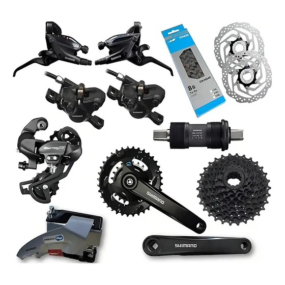 Grupo Shimano 8 Velocidades Bicicleta Mtb Biplato Frenos Hidráulico