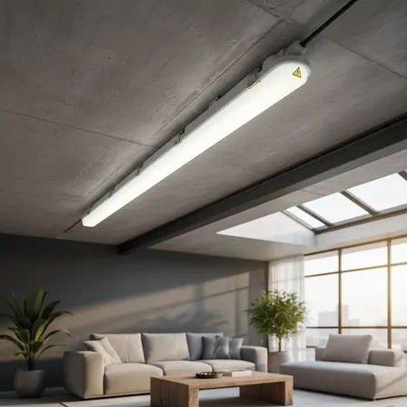 Luminária Hermetica 8000lm 150cm 58w Branco Frio Ip65 127/220v Cinza