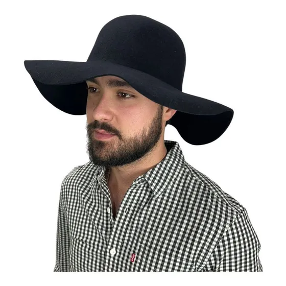 Chapéu De Feltro Preto Caminhoneiro Carapuça Para Inverno 