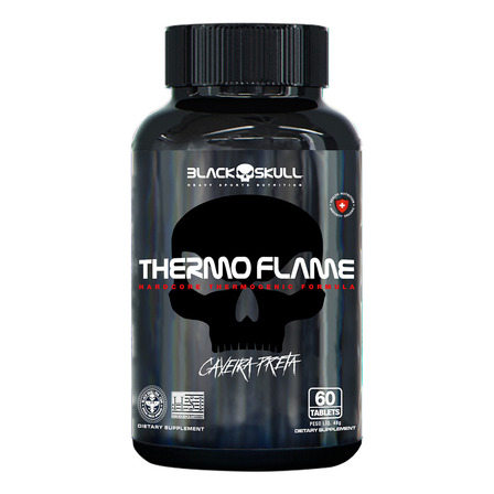 Termogênico Black Skull Thermo Flame Caveira 360mg 60 Tabletes - Sem Sabor Termogênico Black Skull Thermo Flame Caveira 360mg 60 Tabletes - Sem Sabor