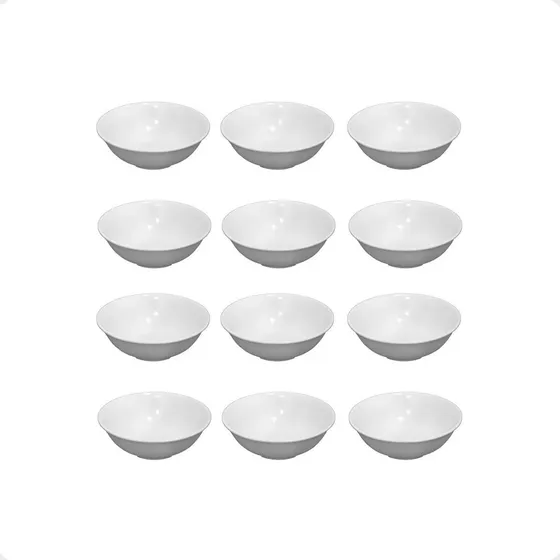 Set X12  Compoteras Melamina Blanca Eventos Comedores 12 Cm 
