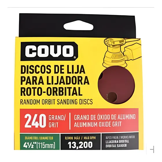 Discos Lija Roto-orbital 4.5'' Grano 240 Covo