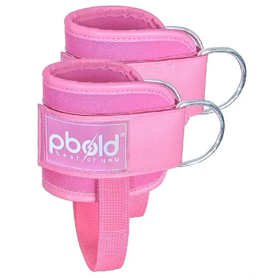 Tobillera Gimnasio Para Polea Máquina Gym Correas Ajustables Con Talonera Acolchadas Pbold Rosas
