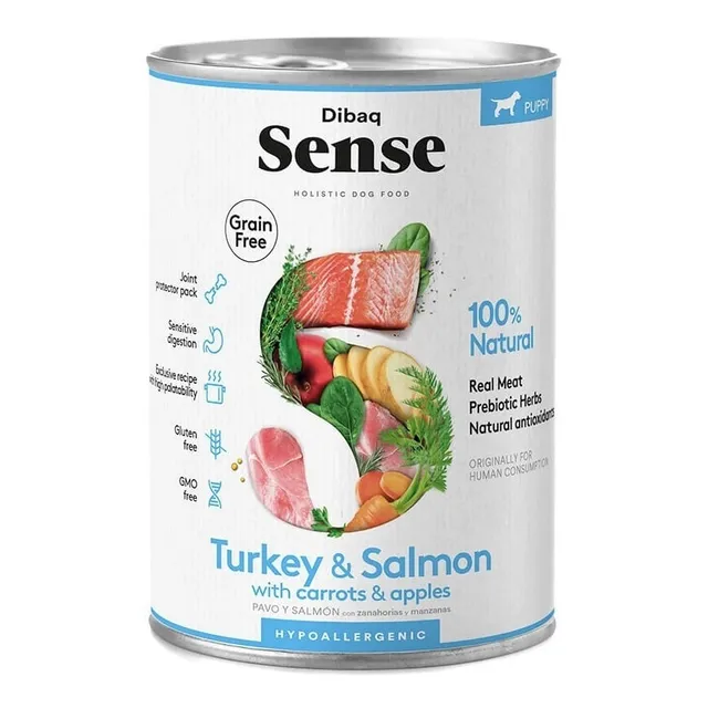 Alimento Húmedo Perro Cachorro Dibaq Sense Pavo Salmón 380g