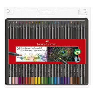 Lápis De Cor Ecolápis Supersoft 24 Cores Faber Castell Profi Lápis De Cor Ecolápis Supersoft 24 Cores Faber Castell Profi