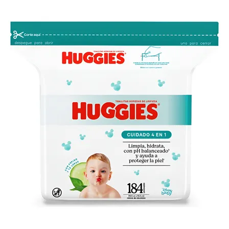 Toallitas Humedas 1 Bolsa 184 Unid. One Done Huggies Pepino