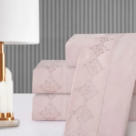 Jogo De Lençol Casal 4 Peças Gênova Percal 400 Fios Bordado