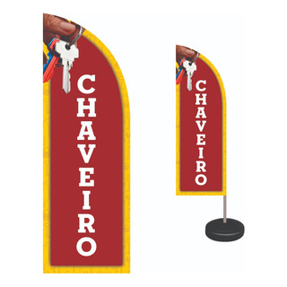 Wind Banner Completo Dupla Face 1,90m - Chaveiro Mod01 Wind Banner Completo Dupla Face 1,90m - Chaveiro Mod01