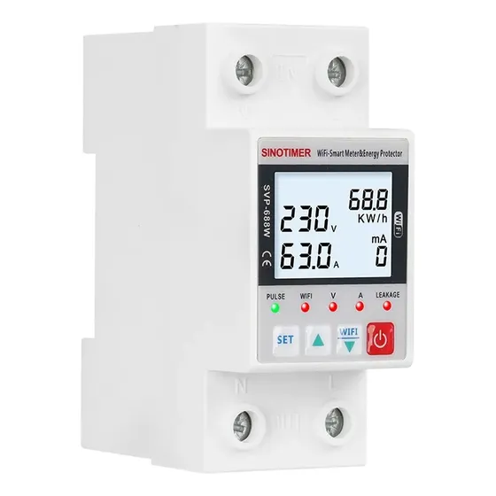 Medidor De Consumo Wifi Y Protección  Sinotimer 63a Vshop