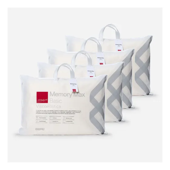 Set 4 Almohadas Memory Max Basic Americana 42 X 62 Cm -rosen Color Blanco